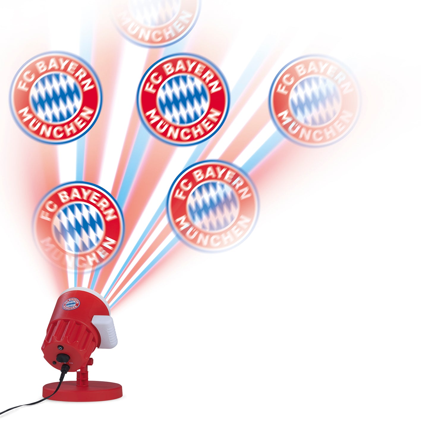 LED-Motivstrahler Projektor FC BAYERN MÜNCHEN Projiziert das FCB-Logo - Für innen & außen