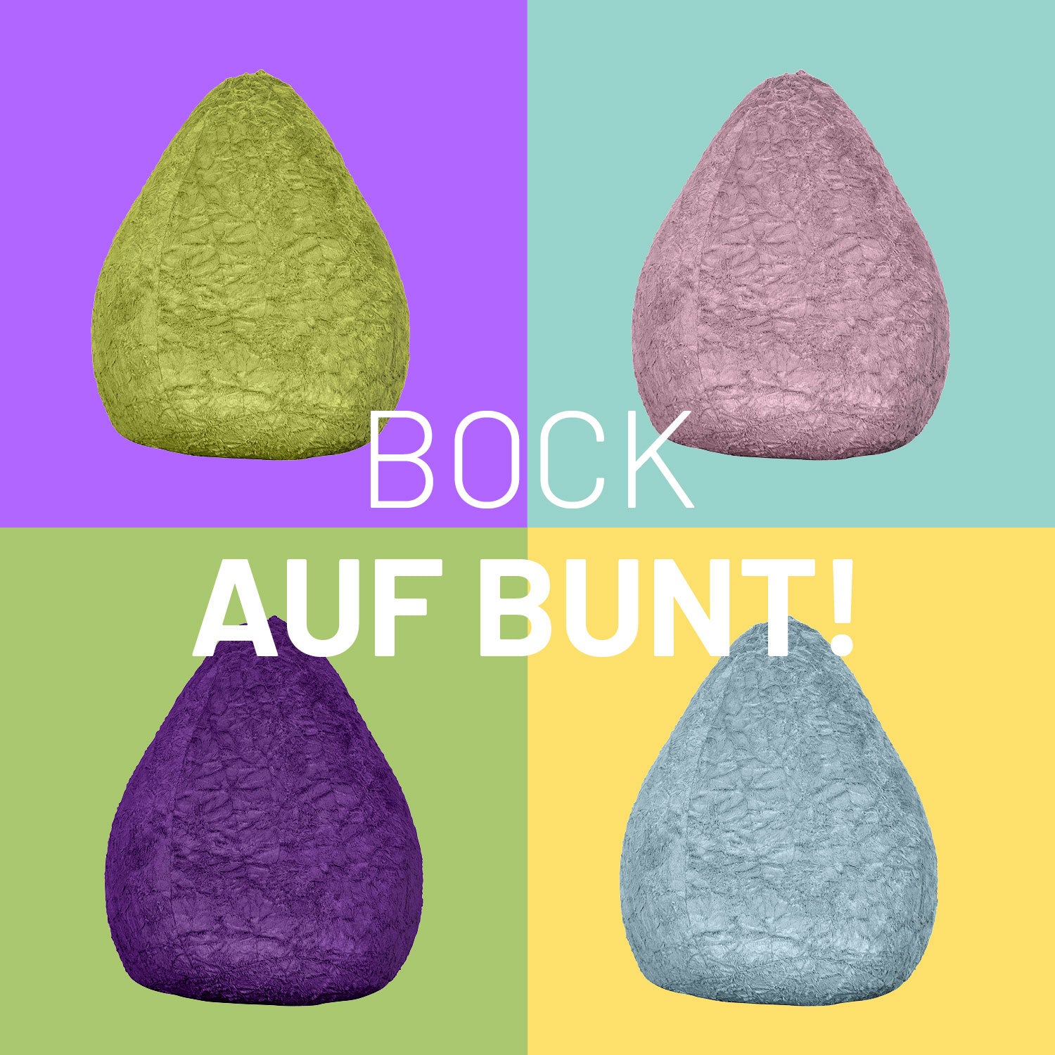Luxury Fluffy Sitzsack (120 L) - indoor - Pastel Blau