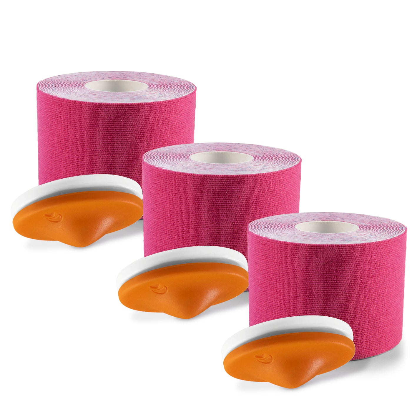 Triggerknopf orange mit pinkem Tape - 3er-Set