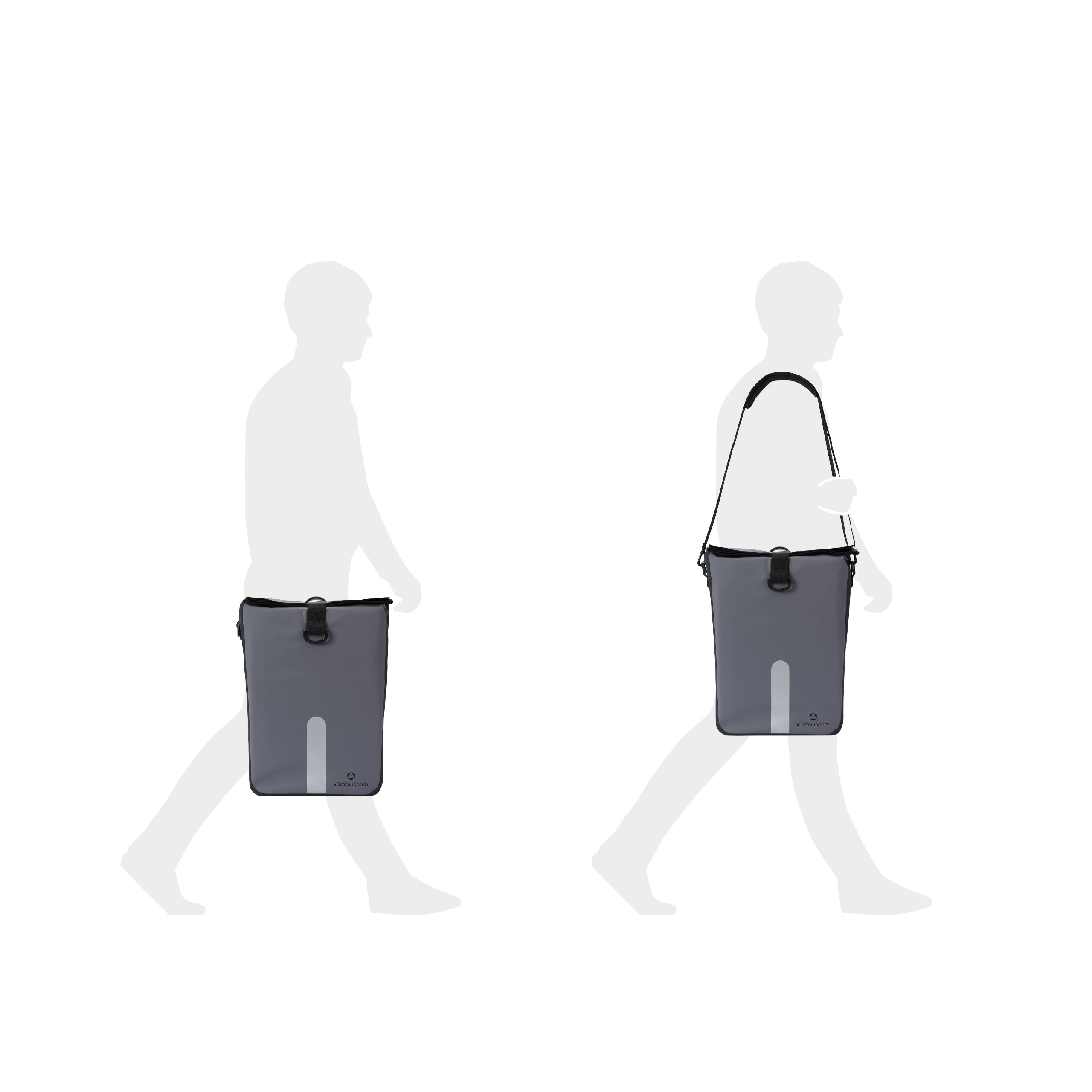 Wasserdichte Fahrradtasche Roll-Top - 21 L - Grau