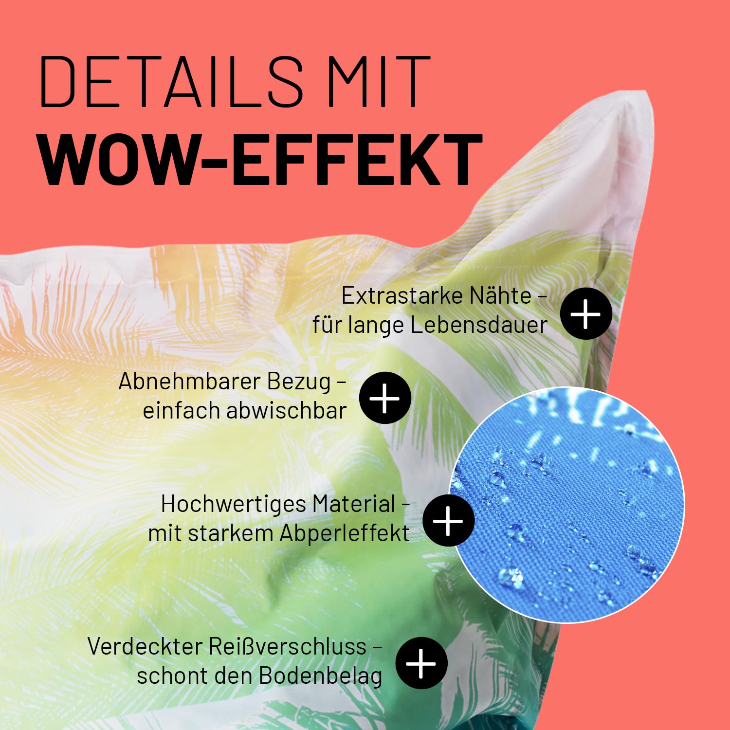 Sitzsack Classic XXL (380 L) - indoor & outdoor - Special Edition Tropical Regenbogen