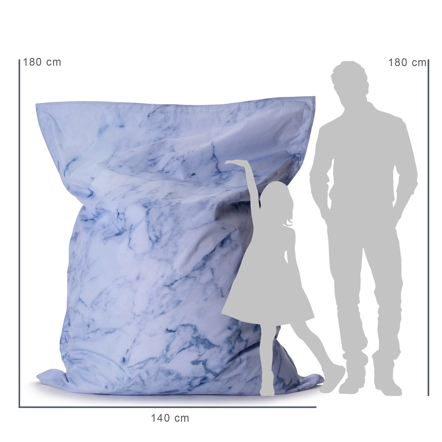 XXL Sitzsack im Marmor Design 380L - 140 x 180 cm - Indoor Outdoor - Limited Edition