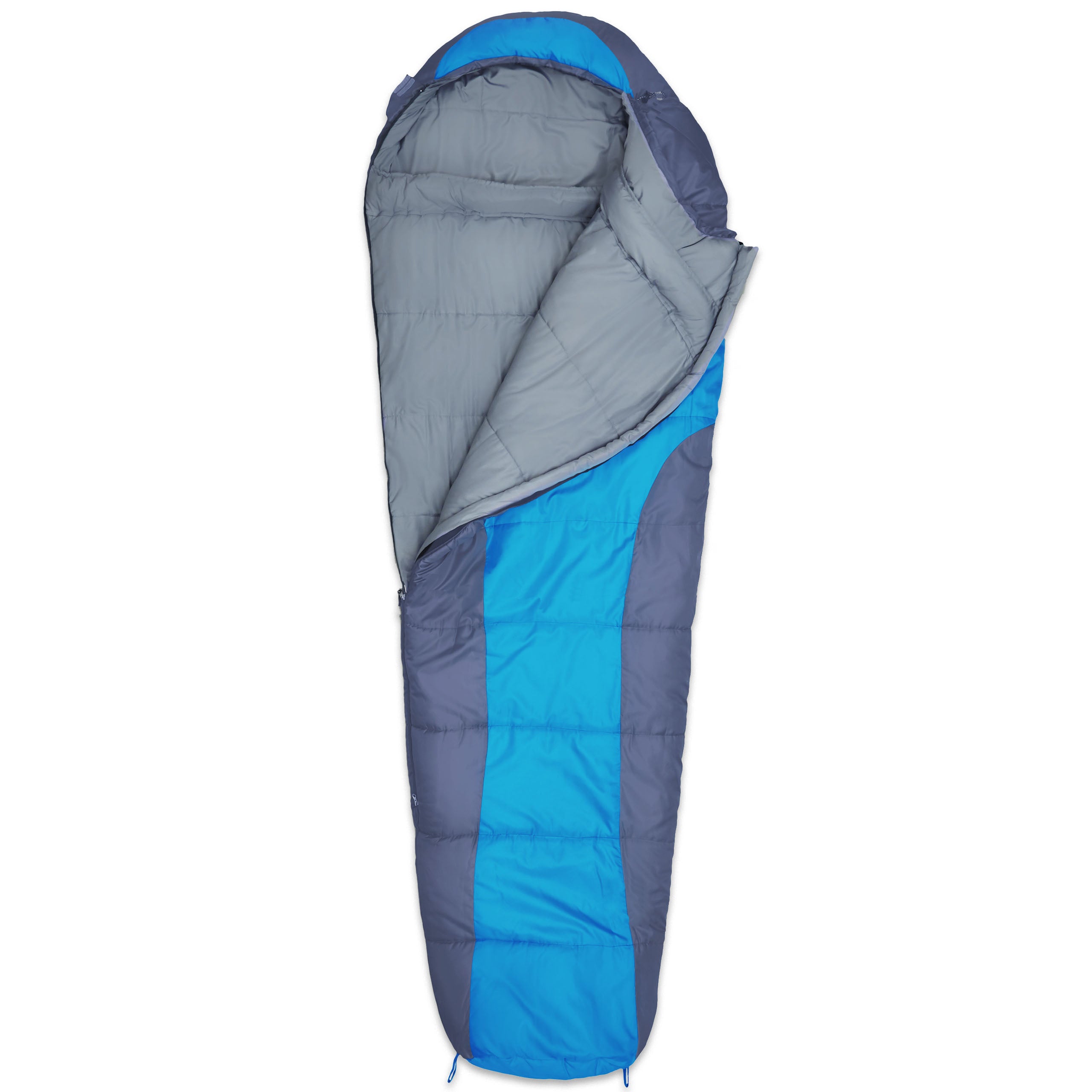 Camping Schlafsack Small & Light - Mumienschlafsack mit Tasche - 220 x 80 x 50 cm - Grau-Himmelblau