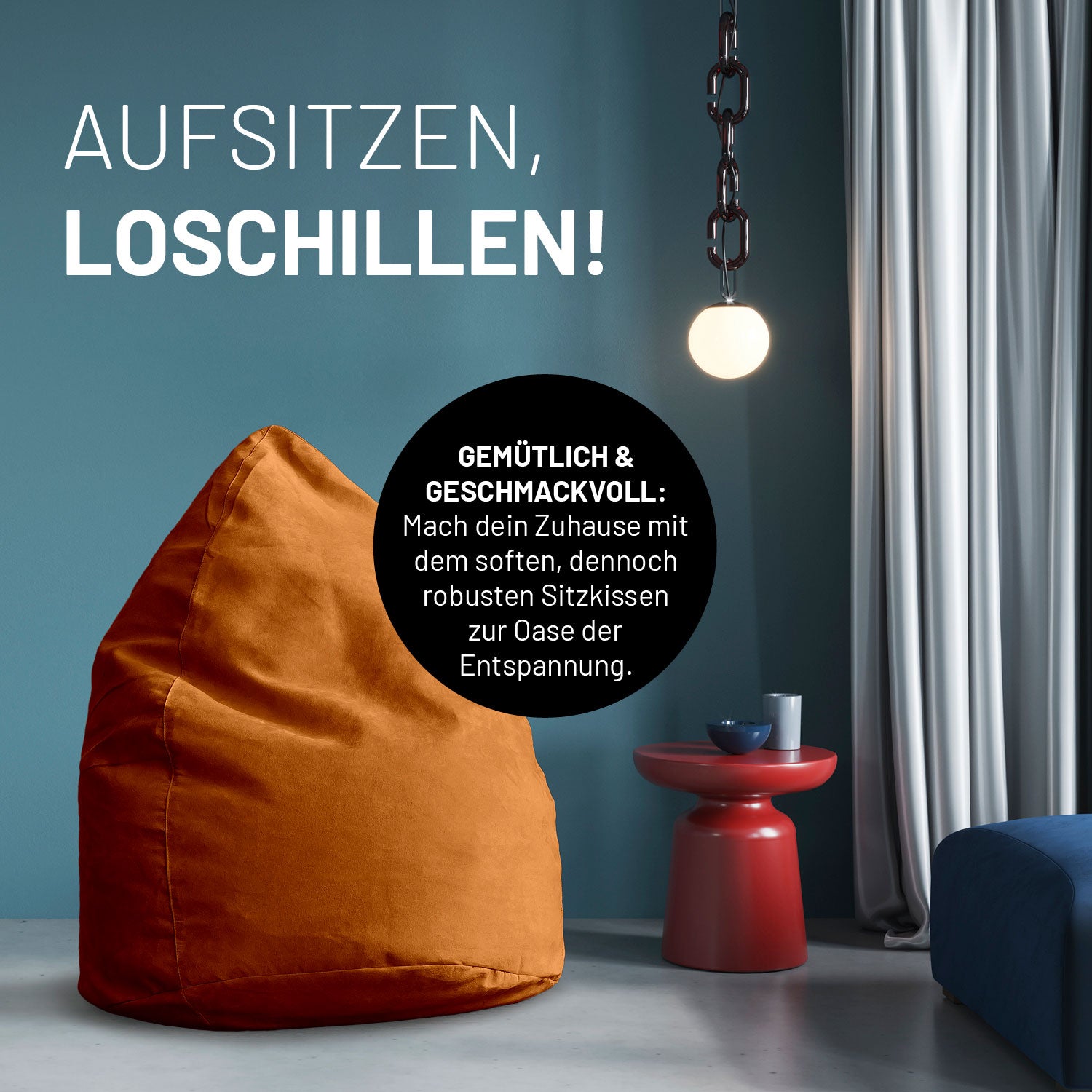 Luxury XL Sitzsack (120 L) - indoor - Orange