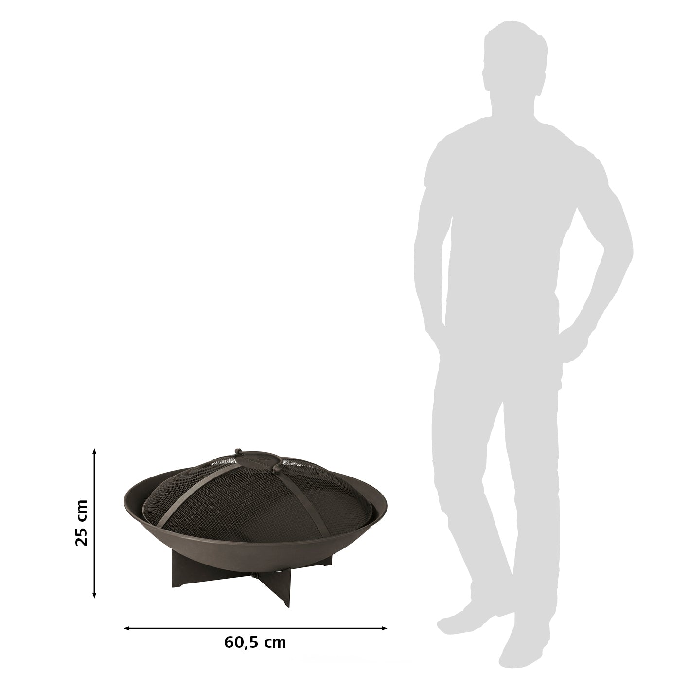 Feuerkorb - 60,5 cm - schwarz