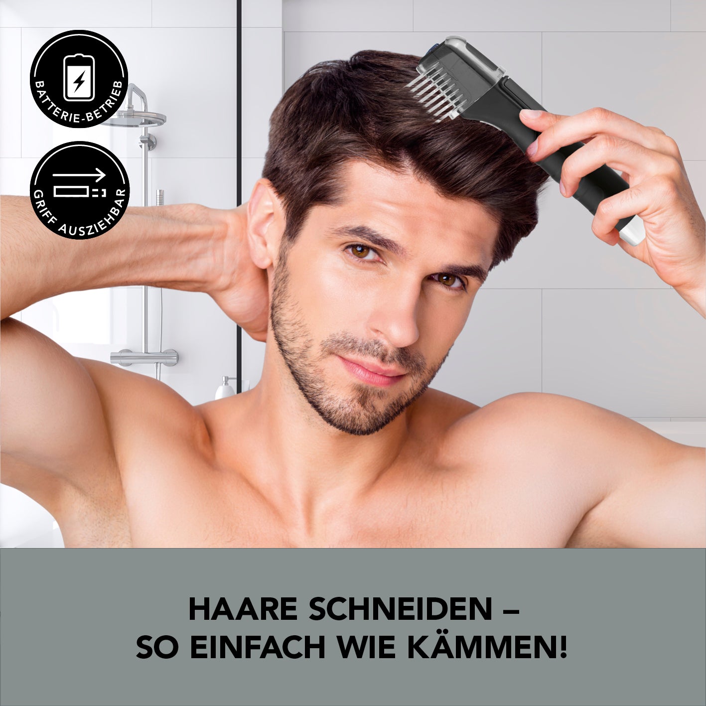 Rasierer Smart Trimm - Haarschneider mit 5 Aufsätzen - schwarz/silber