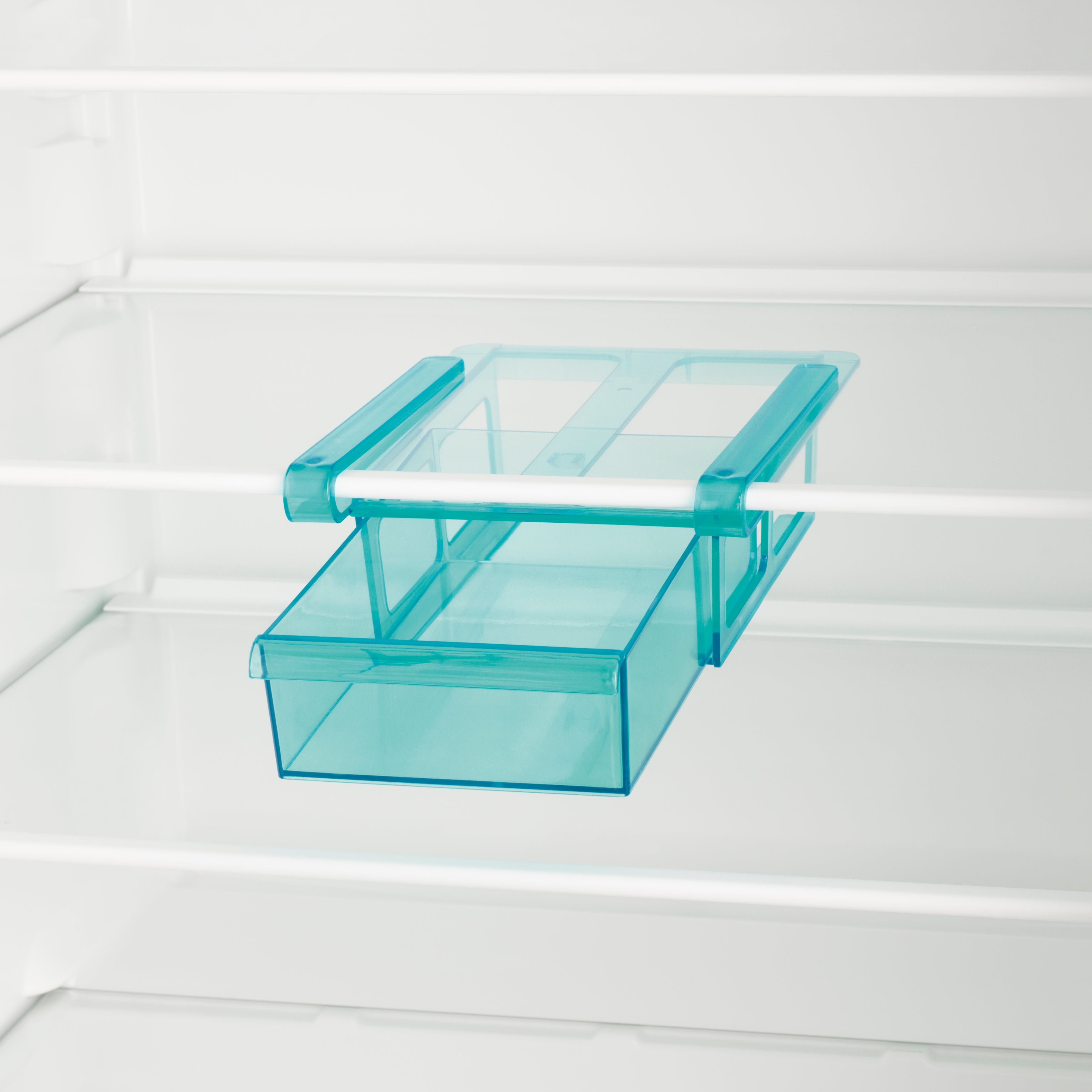 Klemm-Schublade für Kühlschrank - 3er-Set - transparent/blau