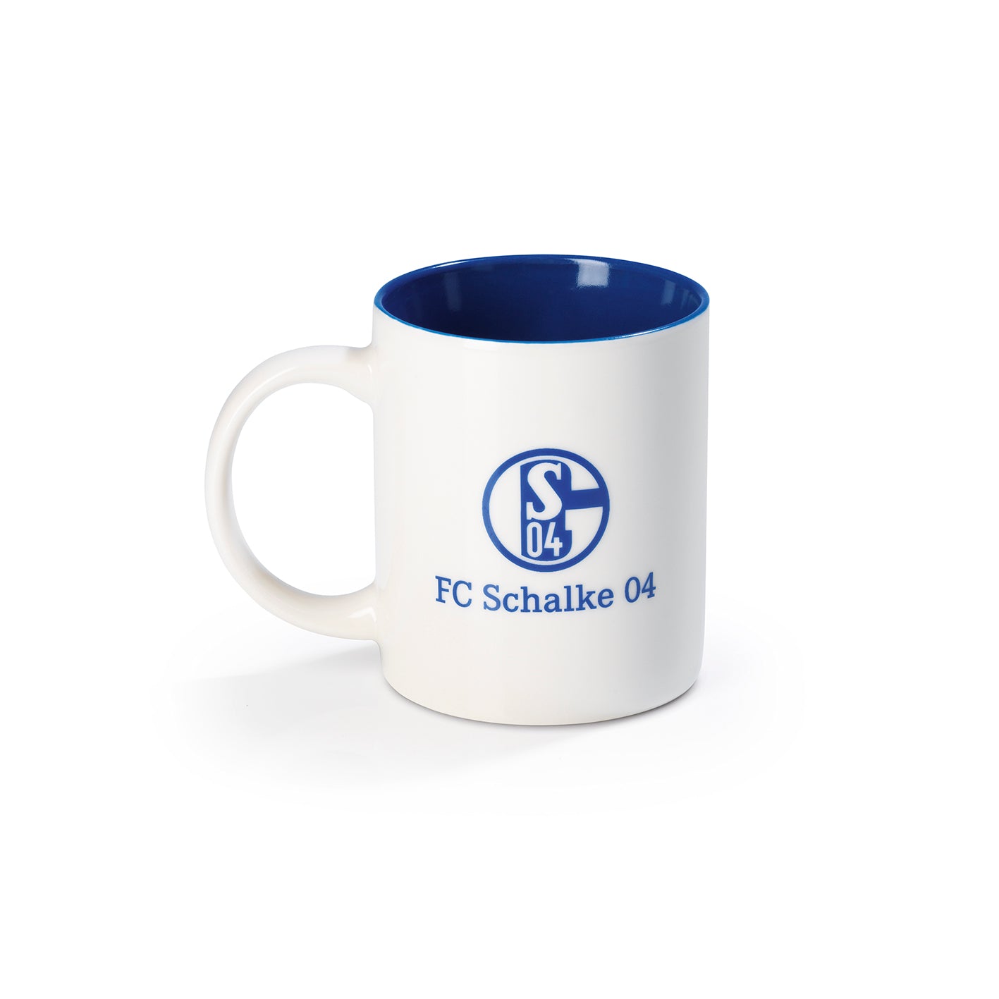 Kaffeebecher - 350 ml - blau/weiß mit Logo