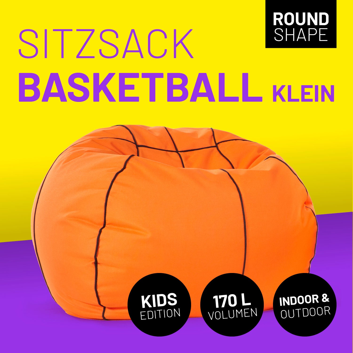 Luxury Basketball Sitzsack - Hochwertiges Sitzkissen aus der Comfortline - klein