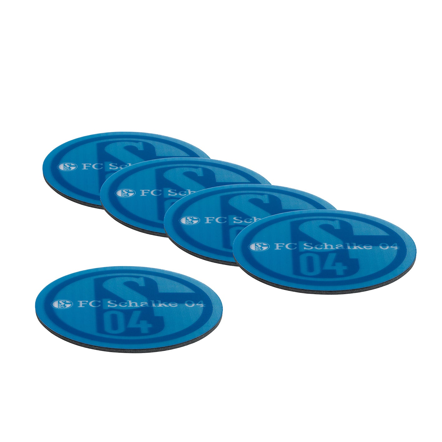Untersetzer 3D - 10,5 x 10,5 cm - 5er-Set - weiß/blau mit Logo