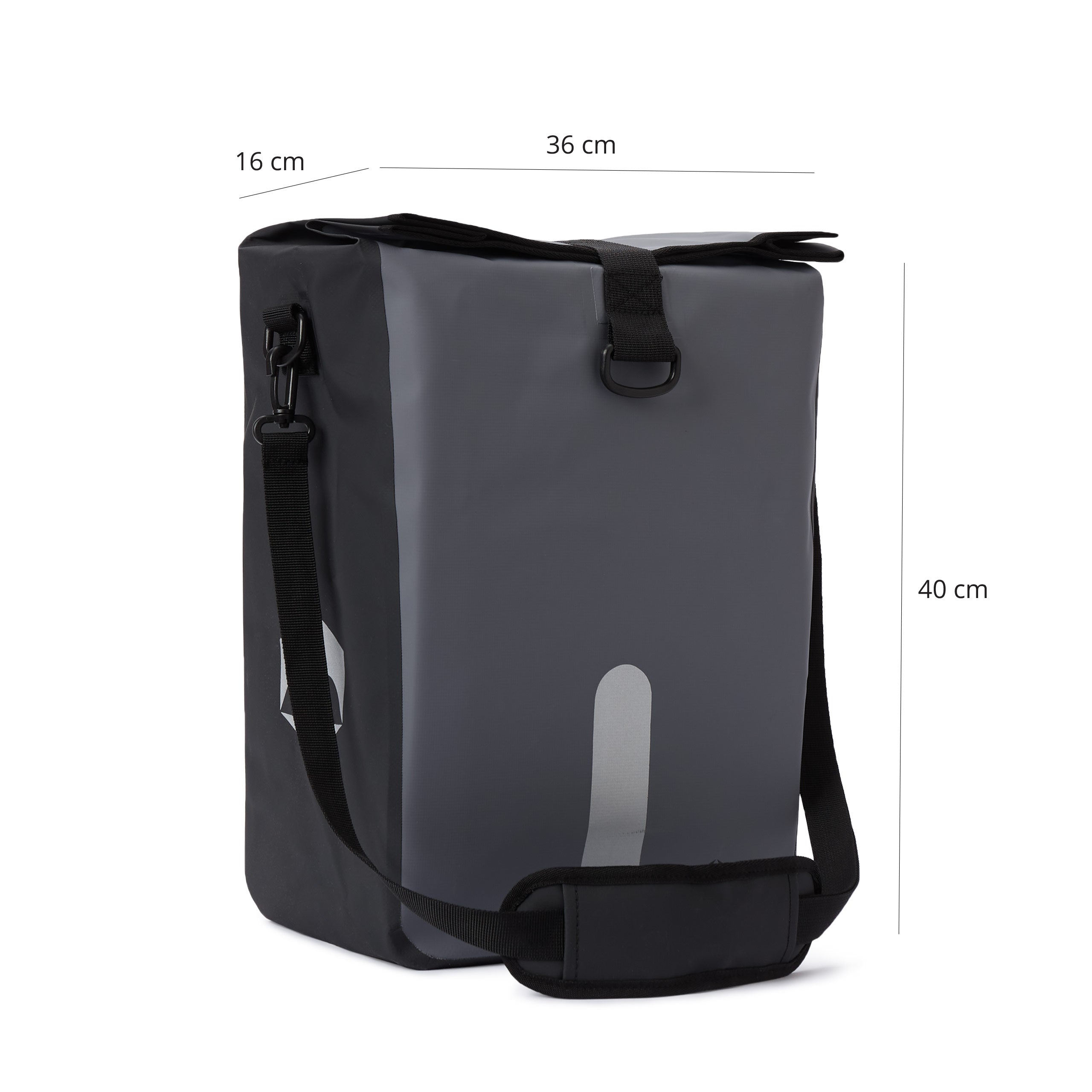 Wasserdichte Fahrradtasche Roll-Top - 21 L - Grau