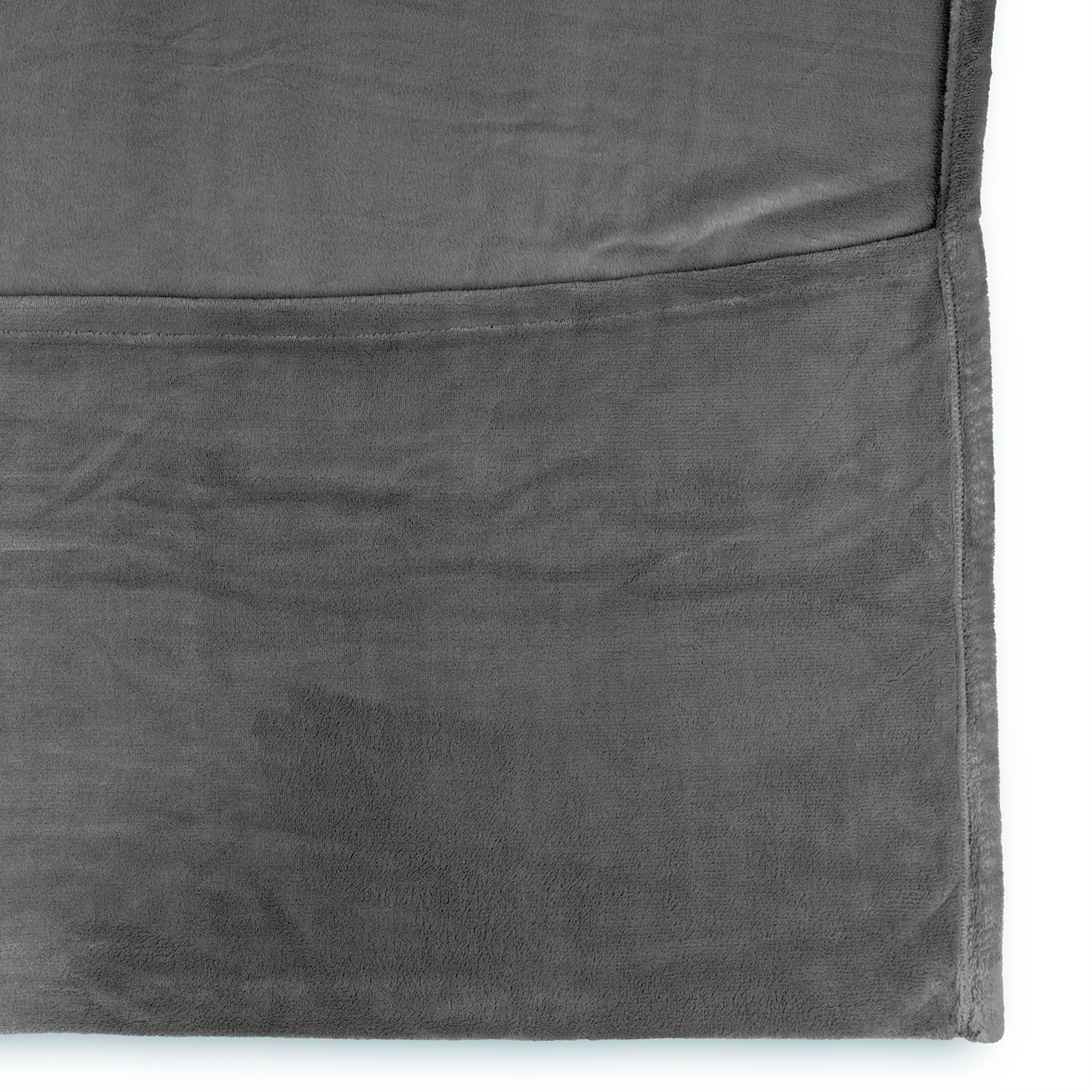 Kuscheldecke - 170 x 200 cm - 50 cm Fußtasche - Sofadecke & Tagesdecke - Grau